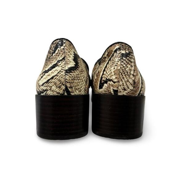 Vince Camuto Women's Size 7M Pointed Toe Loafers Snake Print Block Heel Slip-On - Picture 5 of 7